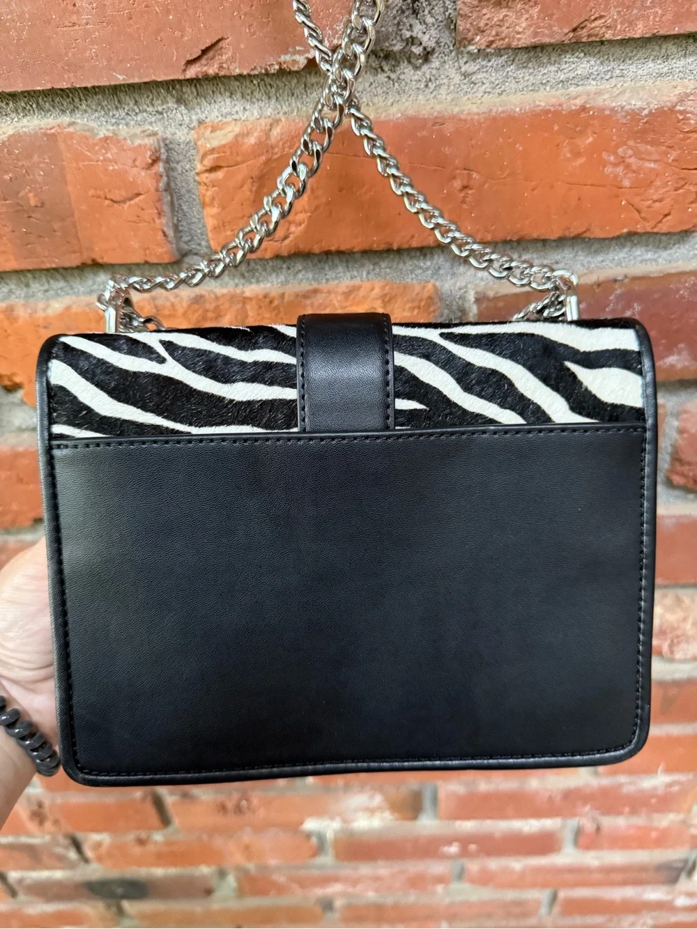 Michael Kors Black & White Zebra-Print Crossbody